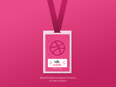 Dribbble Debut Shot debut debutshot dribbble first idcard pink shot