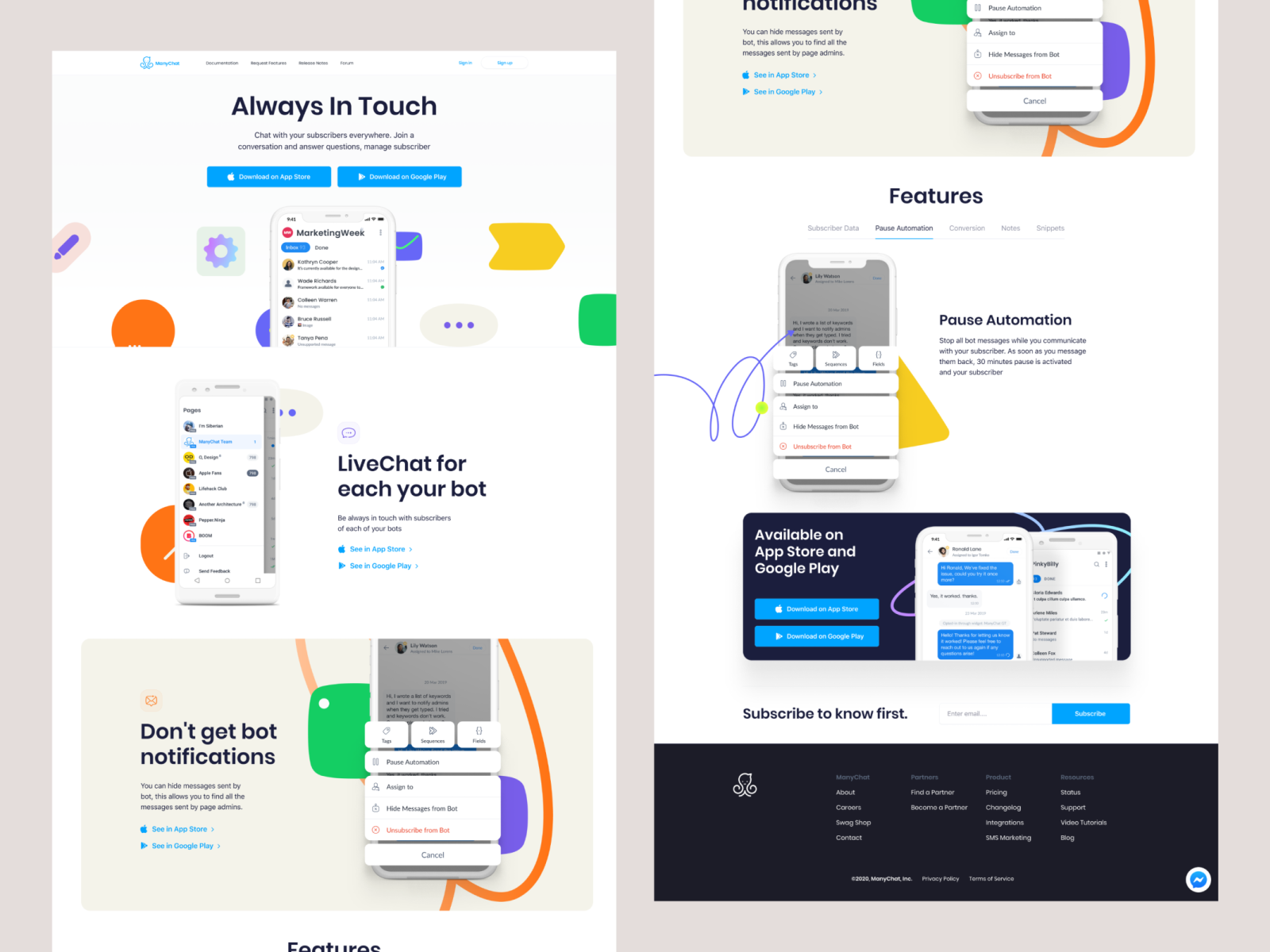 Manychat - Mobile Experience Landing Page by a b on Dribbble