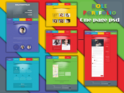 Role One Page Psd Template business psd clean color creative one page portfolio one page psd personal portfolio photoshop template vibrant psd web design psd