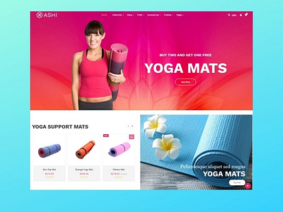 Ashi | Yoga Pilates, Fitness Shopify Theme ecommerce responsive web web design yoga yoga website