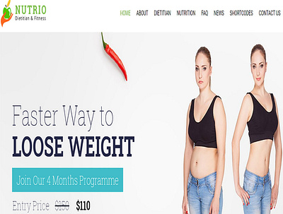 Nutrio – Health WordPress Theme ecommerce responsive theme web design wordpress