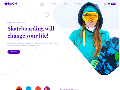 Boom-Skateboard Shopify Theme design ecommerce responsive shopifytheme theme web design website website design websitedesigner websitetheme