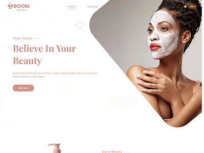 Boom - Cosmetics (Beige) Shopify Theme design ecommerce responsive theme ui web design webdeveloper website website design websitedesigner