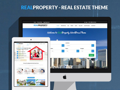 Real Property - Responsive Real Estate WP Theme agency agent construction corporate home house land lease location marker property real estate sale