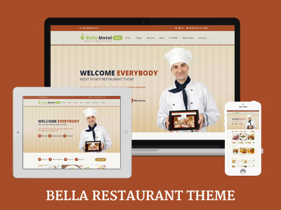 Bella Motel - Restaurant & Bakery WordPress Theme bakery bar cafe club contact form events food gallery menu card pub reservation form restaurant