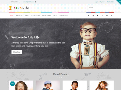 Kids Life children ecommerce kids kindergarten play school school shopify web webdesign website