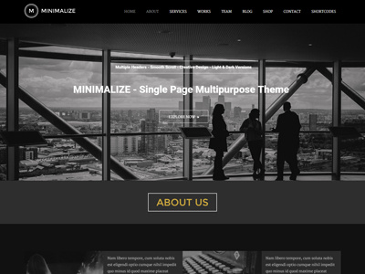 Minimalize Single Page Multi-purpose Theme