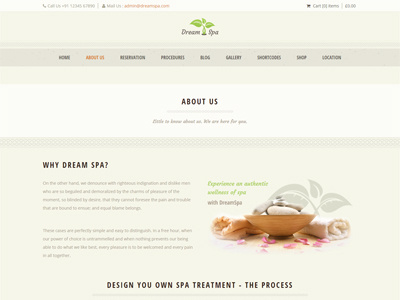 Dream Spa About Us Page