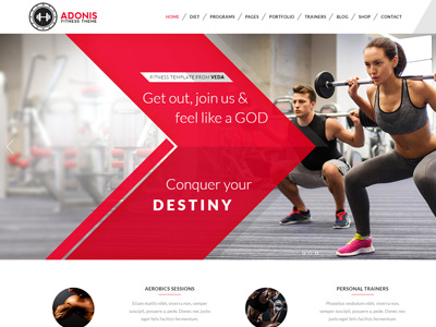 VEDA Fitness Demo ecommerce event fitness gym health portfolio responsive theme web design website design wellness wordpress