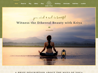 Kriya Yoga WordPress Theme beauty ecommerce health responsive theme website website design wellness wordpress yoga