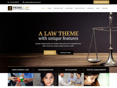 VEDA Attorney Demo attorney corporate law lawyer responsive theme web website website design wordpress