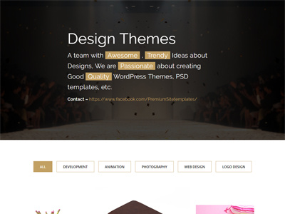 Veda Modern Filterable Portfolio Demo creative design personal photographer portfolio responsive theme web design website website design wordpress