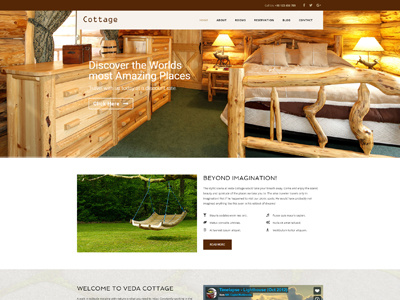 VEDA Cottage Demo cottage ecommerce hotel resort responsive theme web design website website design wordpress