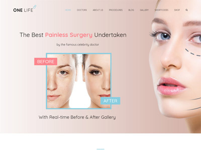 OneLife - Medical, Health WordPressTheme beauty cosmetic eommerce health medical plastic surgery responsive theme wordpress