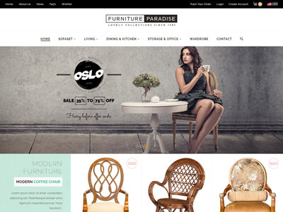 Furniture Paradise - Powerful Responsive Shopify Theme ecommerce furniture handicrafts interior responsive shop shopify theme website website design