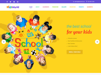 Kids World - Children, Education WordPress Theme ecommerce education kids responsive theme web website design wordpress