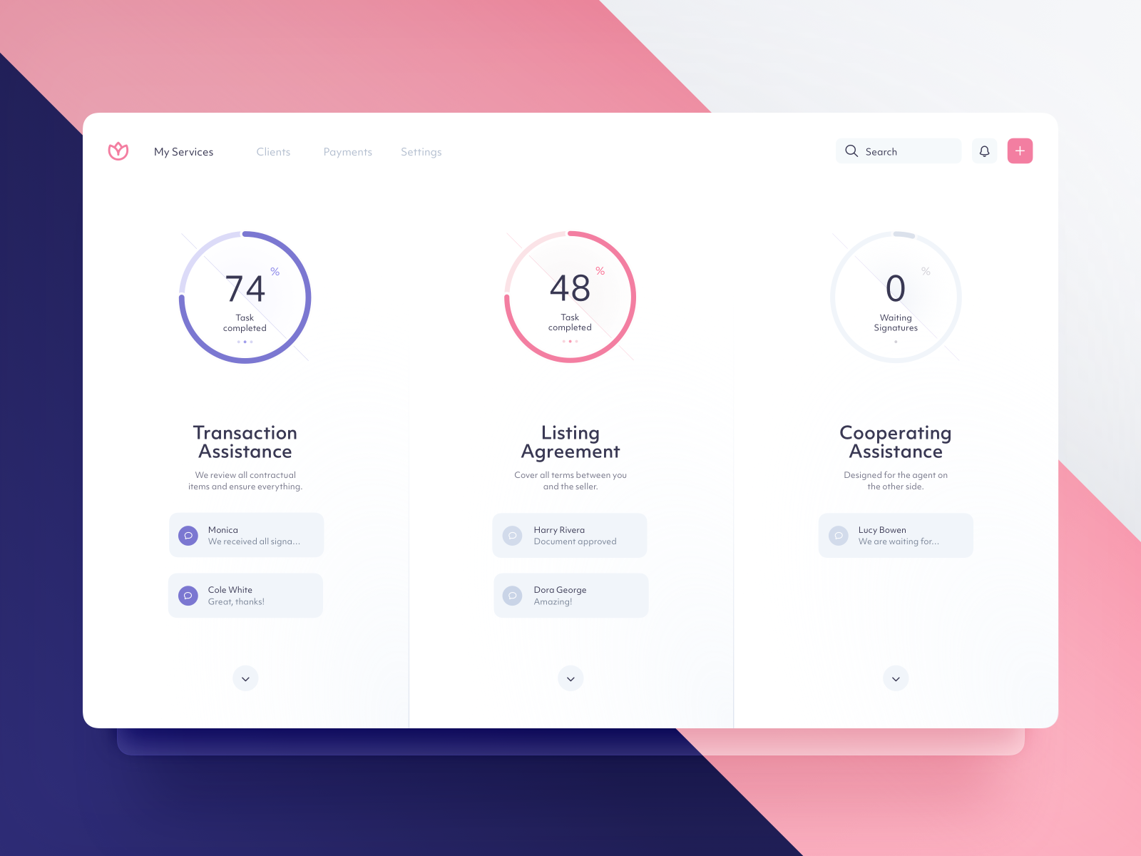 Services Section UI Design by Pedro for Dtail Studio on Dribbble