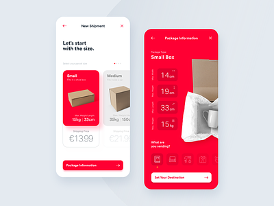 Delivery App - Create New Shipment analytics app boxes data delivery app driver interactions interface location mobility parcels shipments shipping management tracking app ui ux ux design