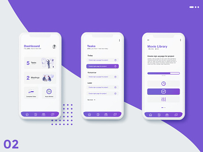 Personal Management App app app mobile gradient illustration management tool tasks ui violet