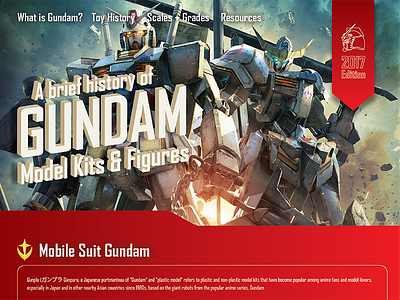 Gundam Infographic Landing Page (Close up) design ui ux
