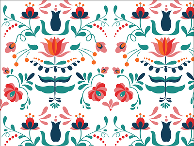 Folkart folkart illustration seamless pattern