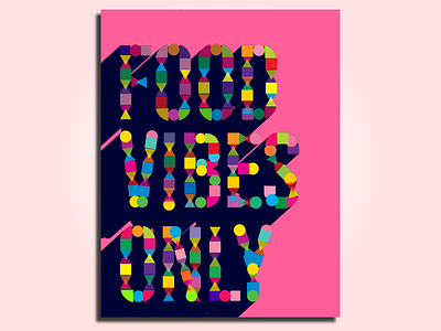 Food Vibes Only food geometric geometric art illustration poster typography ui vector