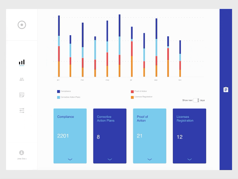 dashboard blue dashboard flinto graph website