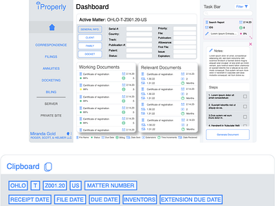 Dashboard Design with Removable Clipboard