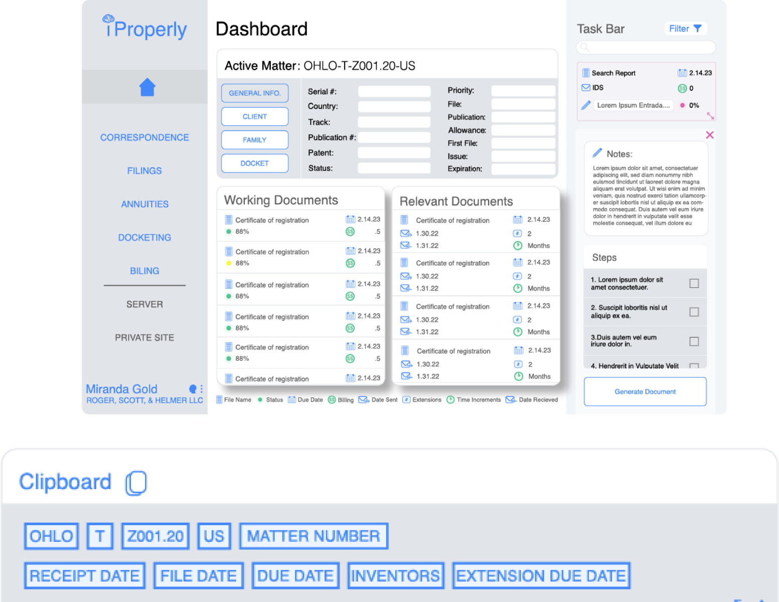 Dashboard Design with Removable Clipboard by Alice Anderson on Dribbble