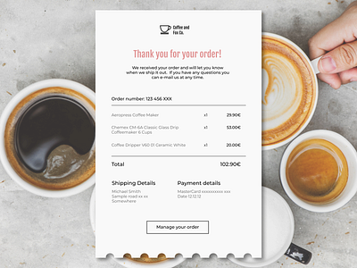 Daily UI #17 017 daily ui17 dailyui day 17 email receipt