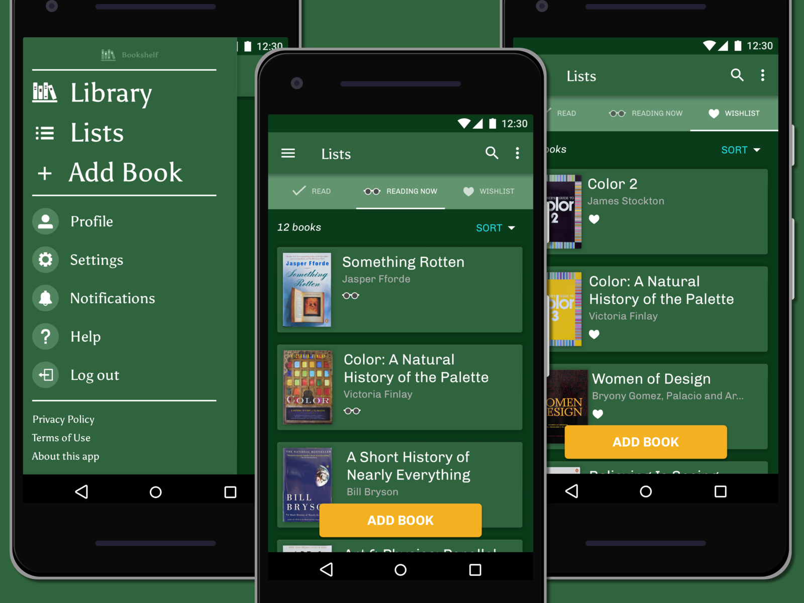 Bookshelf Lists Android by Veronica Lee on Dribbble