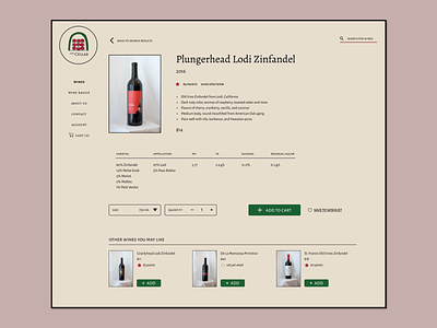The Cellar Wine Details Page branding color design ecommerce flat icon photography typography ui ux web