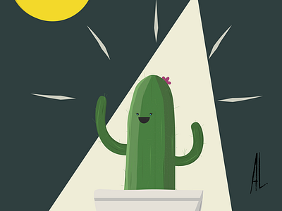 HAPPY CACTUS ± DRAFTED TO DRIBBBLE anafmlemos cactus child cute drawing illustration illustrator sun