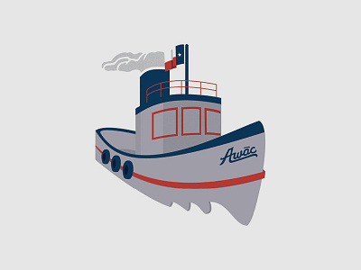 Awac Ship Illustration apparel color illustration texas texture tugboat