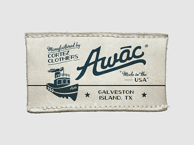 Awac Label america apparel color galveston illustration label texas texture tugboat usa