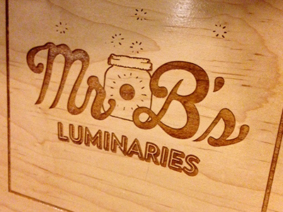 Mr. B's Luminaries Wood Sign del mar design engraved logo shop wood