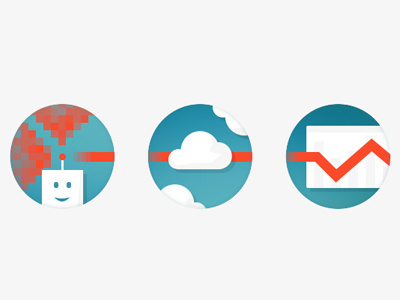 Crafted Icon Set V.2 cloud flat graph icons pixel set shadow