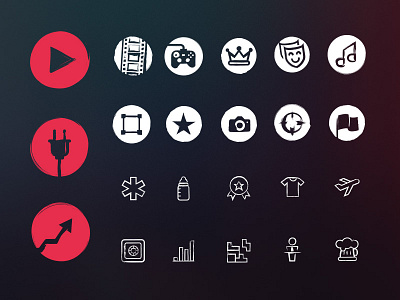 Fullscreen Icons artwork digital telepathy fullscreen grunge handdrawn icons illustration illustrator pink red streamline