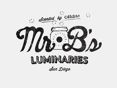 Mr. B's Luminaries branding candles logo natural