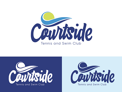 Courtside Tennis and Swim Club Logo branding logo pool tennis