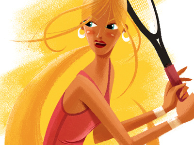 Tenniscanada girl illustration tennis player texture tommydoyle