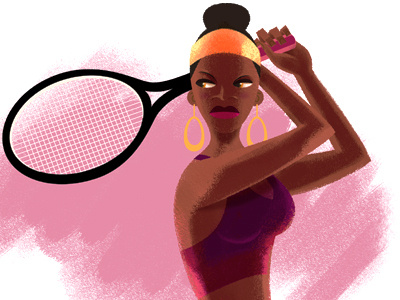 Tennis Canada custom brushes girl illustration texture tommydoyle
