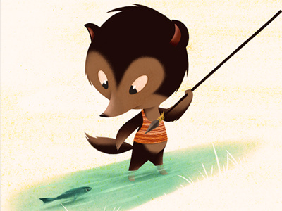 Little wolf fishing