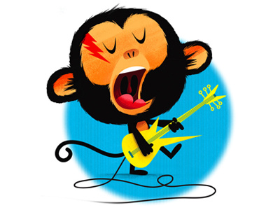 Monkeyguitar guitar illustration monkey texture tommydoyle