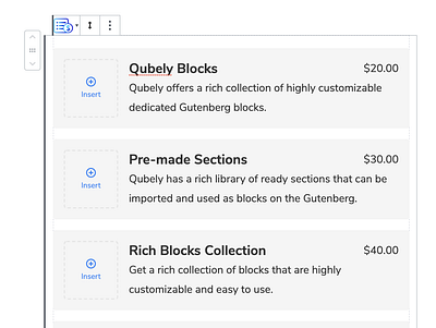 Price List branding gutenberg price price list wordpress