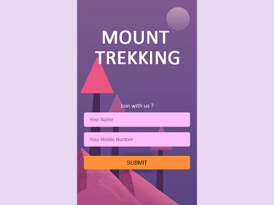 Mount Trekking illustration login mobile ui