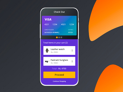 Checkout page card payment checkout page mobile app