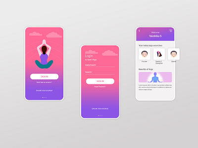 yoga app app deisgn flat ui design mobile app mobile app design mobile ui yoga app