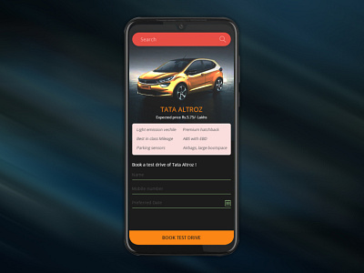 test drive automobile car test drive app mobile app mobile ui