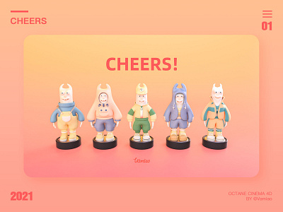 CHEERS cinema 4d design illustration